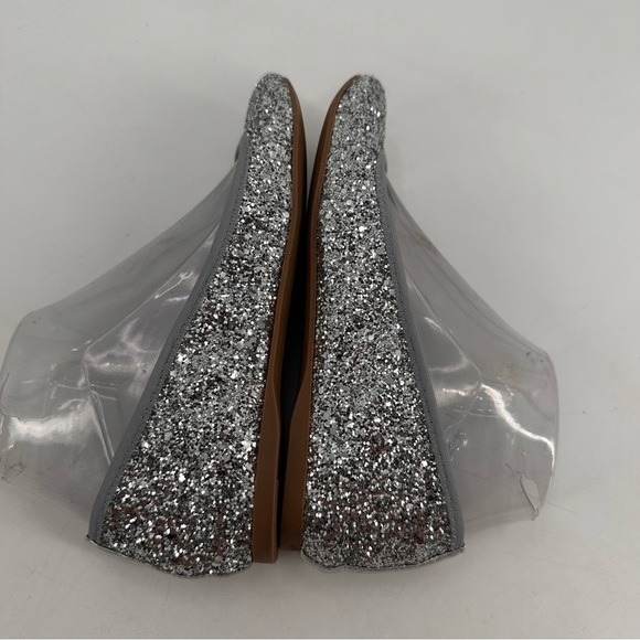 J. Crew Glitter Silver Sparkle Ballet Flats Size 6 - Picture 4 of 6